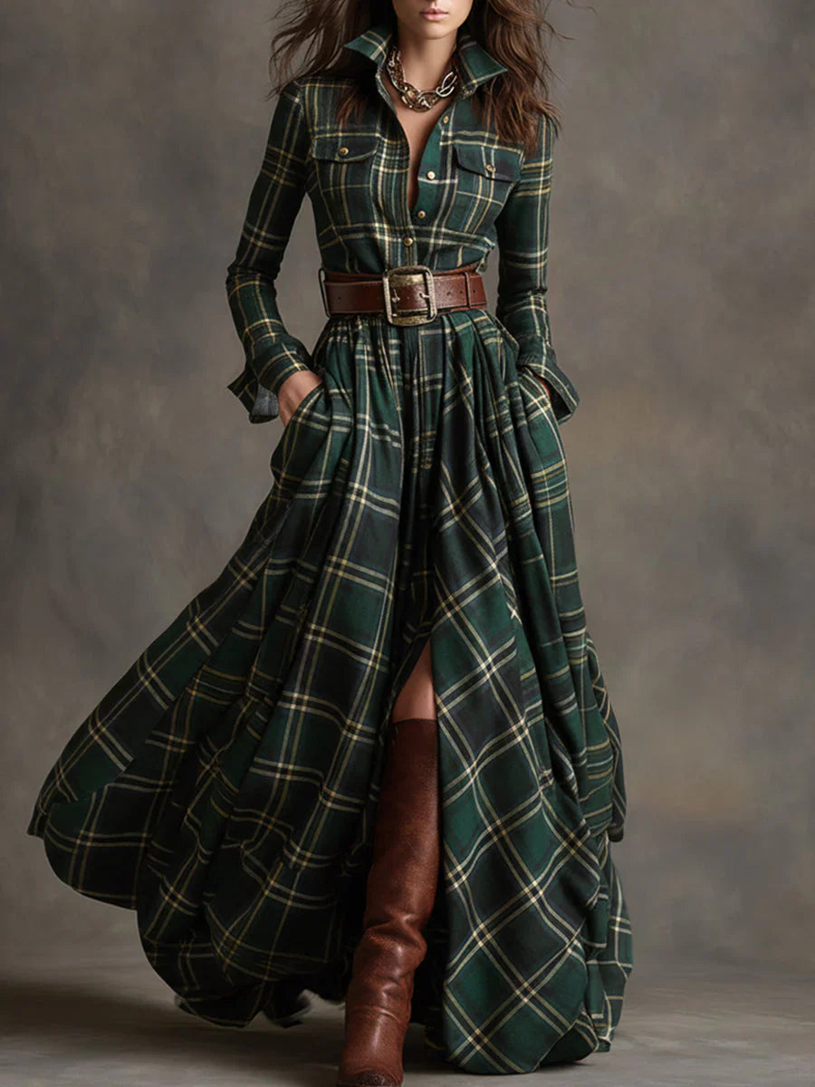 Elora™ | Cheque Maxi Dress