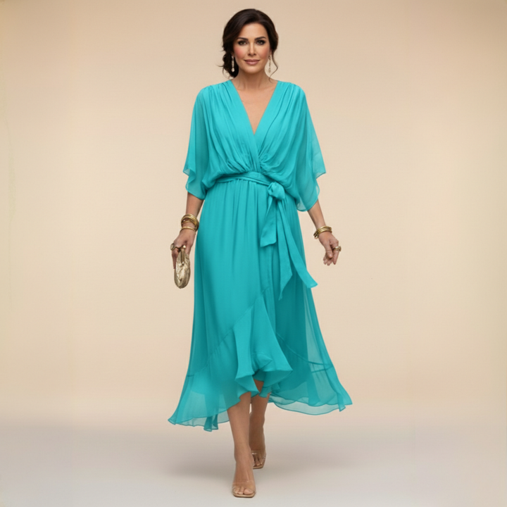 SORENA | ELEGANT V-NECK MAXI DRESS