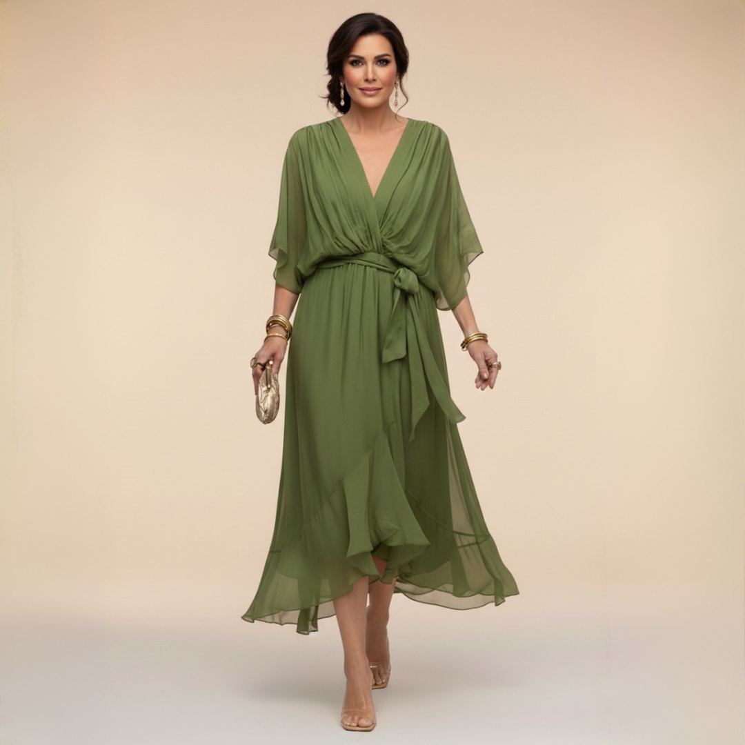SORENA | ELEGANT V-NECK MAXI DRESS