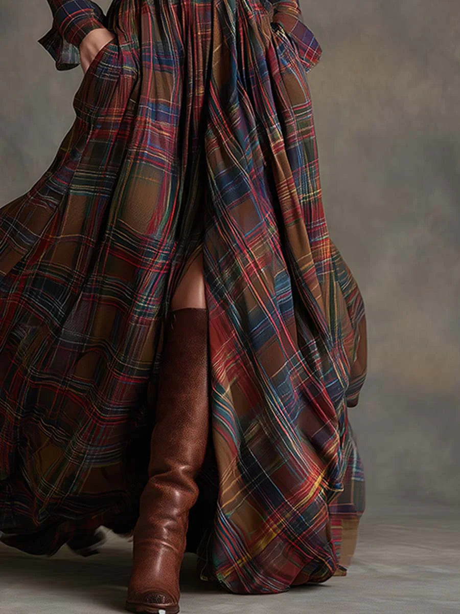 Elora™ | Cheque Maxi Dress