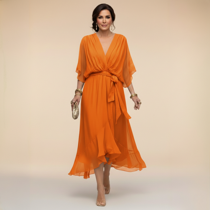 SORENA | ELEGANT V-NECK MAXI DRESS
