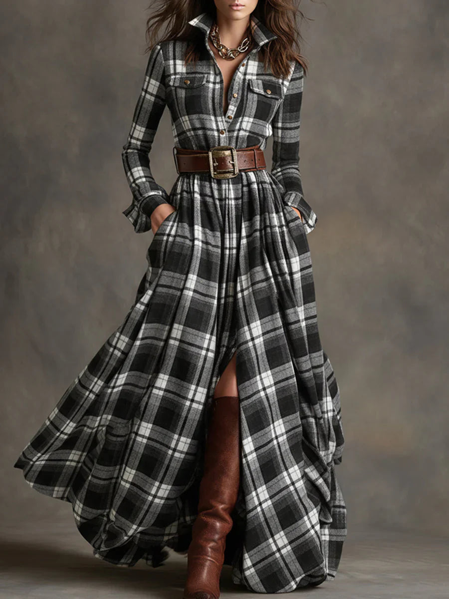 Elora™ | Cheque Maxi Dress