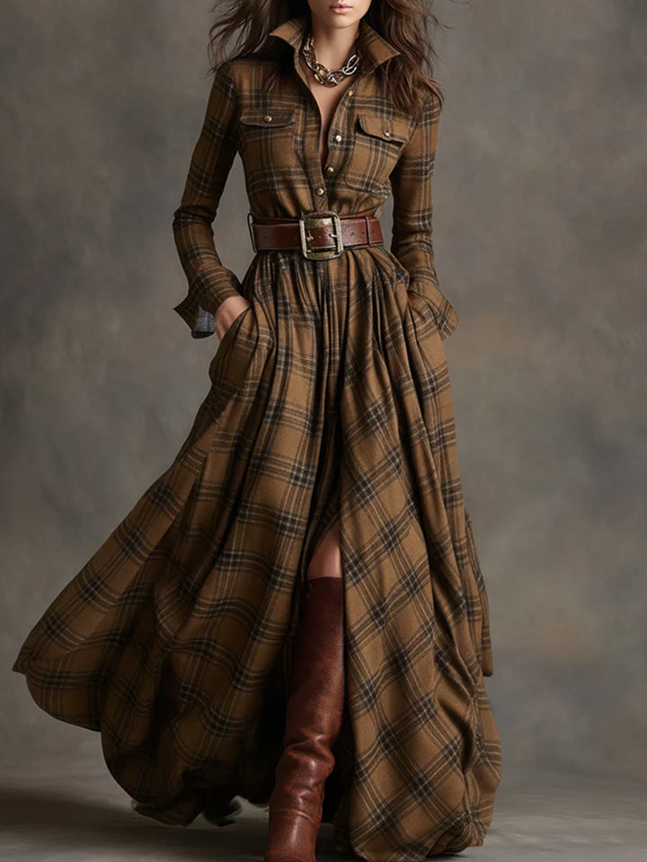 Elora™ | Cheque Maxi Dress