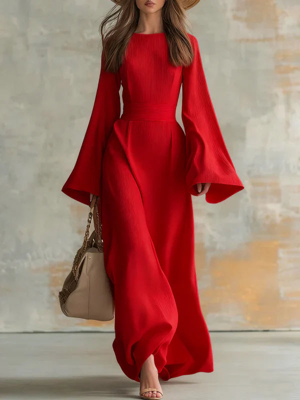 Olarisse™ |  Elegant Long Ribbed Dress