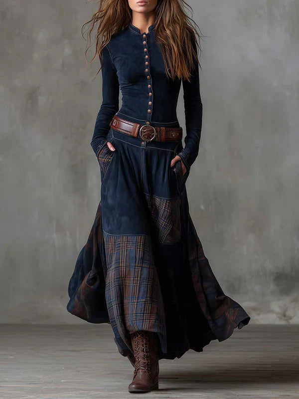Annabille™ | Classic Suede Belt Dress