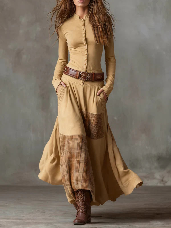 Annabille™ | Classic Suede Belt Dress